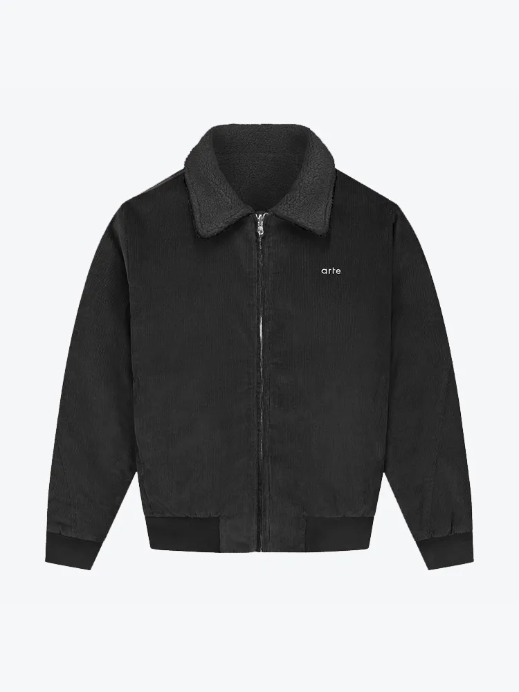 ARTE ANTWERP  CORDUROY/SHERPA JACKET BLACK  JASSEN  HEREN