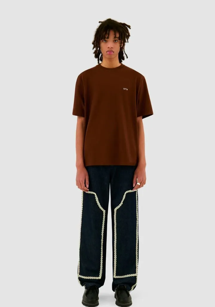 ARTE ANTWERP FLOWERS BACK TSHIRT BRUIN 