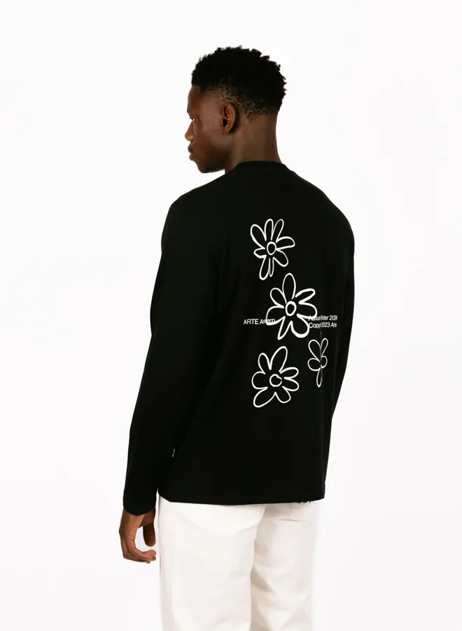 Arte Antwerp Flowers Longsleeve Zwart