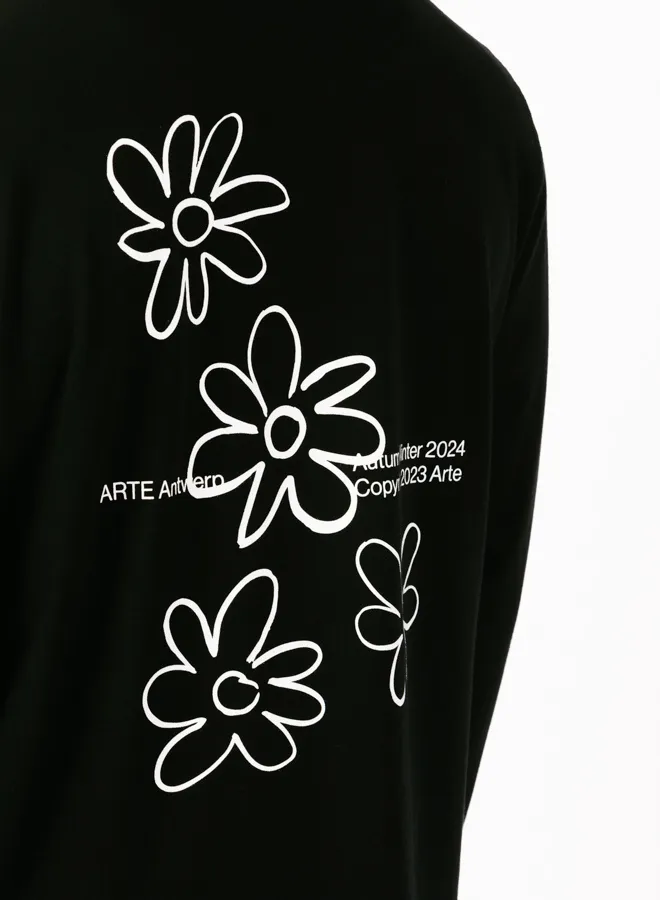Arte Antwerp Flowers Longsleeve Zwart