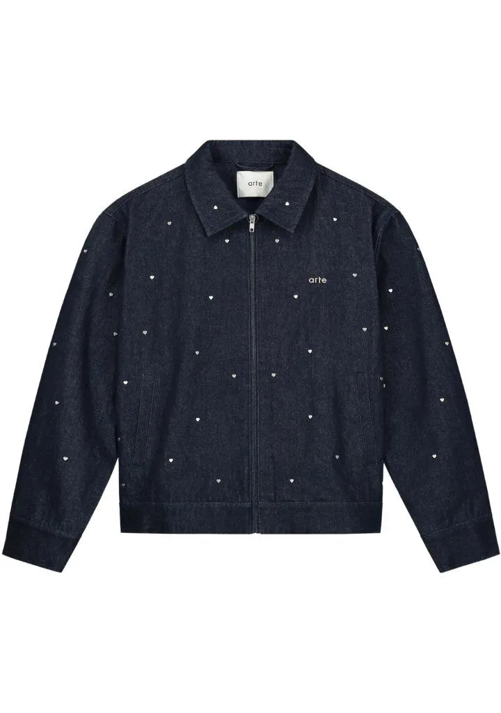 Arte Antwerp Heart Denim Jacket Blauw donker 