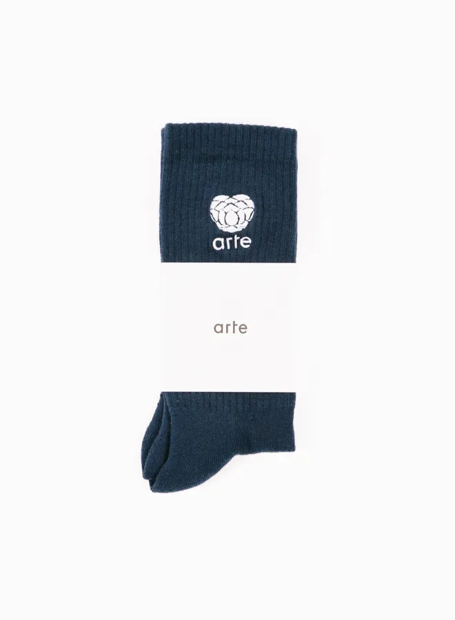 Arte Antwerp Heart Flower Logo Sok Navy