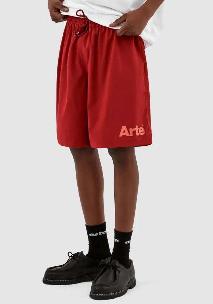 Arte Antwerp Samuel Logo Shorts Rood bordeaux 