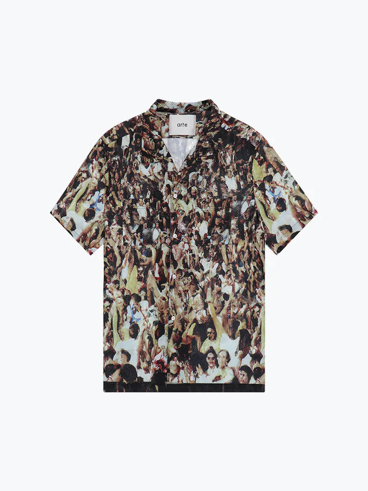 ARTE ANTWERP  SCOTTIE MESH SHIRT MULTI  OVERHEMDEN  HEREN