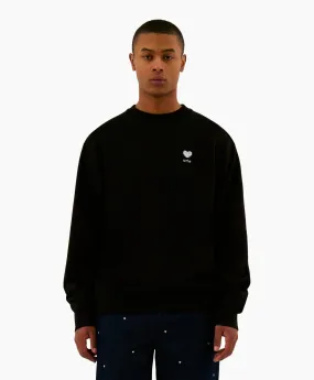 Arte Antwerp Sweater Heart Flower Logo Crewneck Zwart