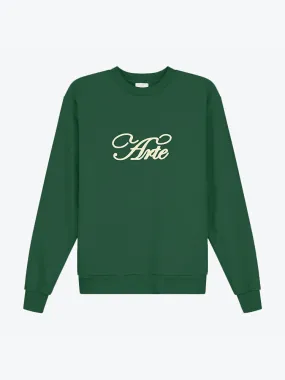 Arte Antwerp - Writing Front Crewneck Green - Truien - Heren