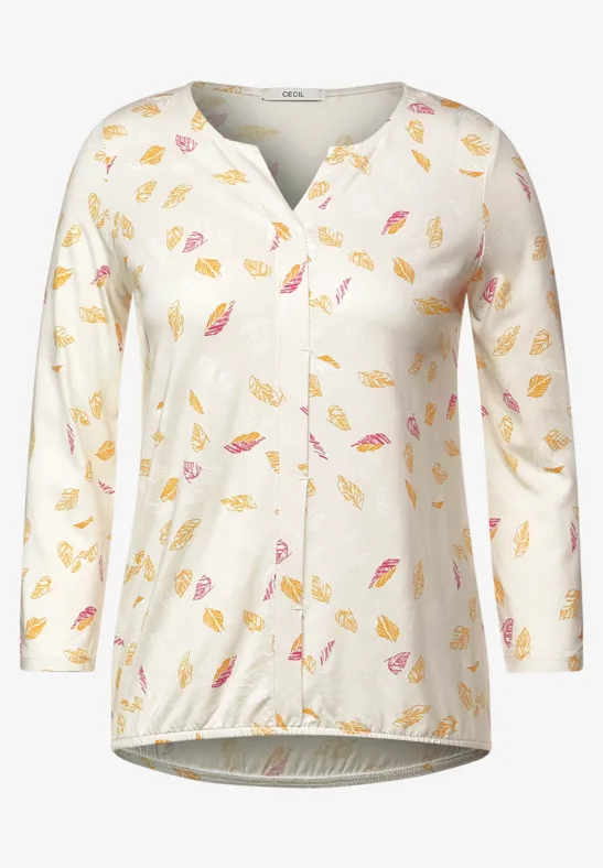 CECIL Shirt met bladprint