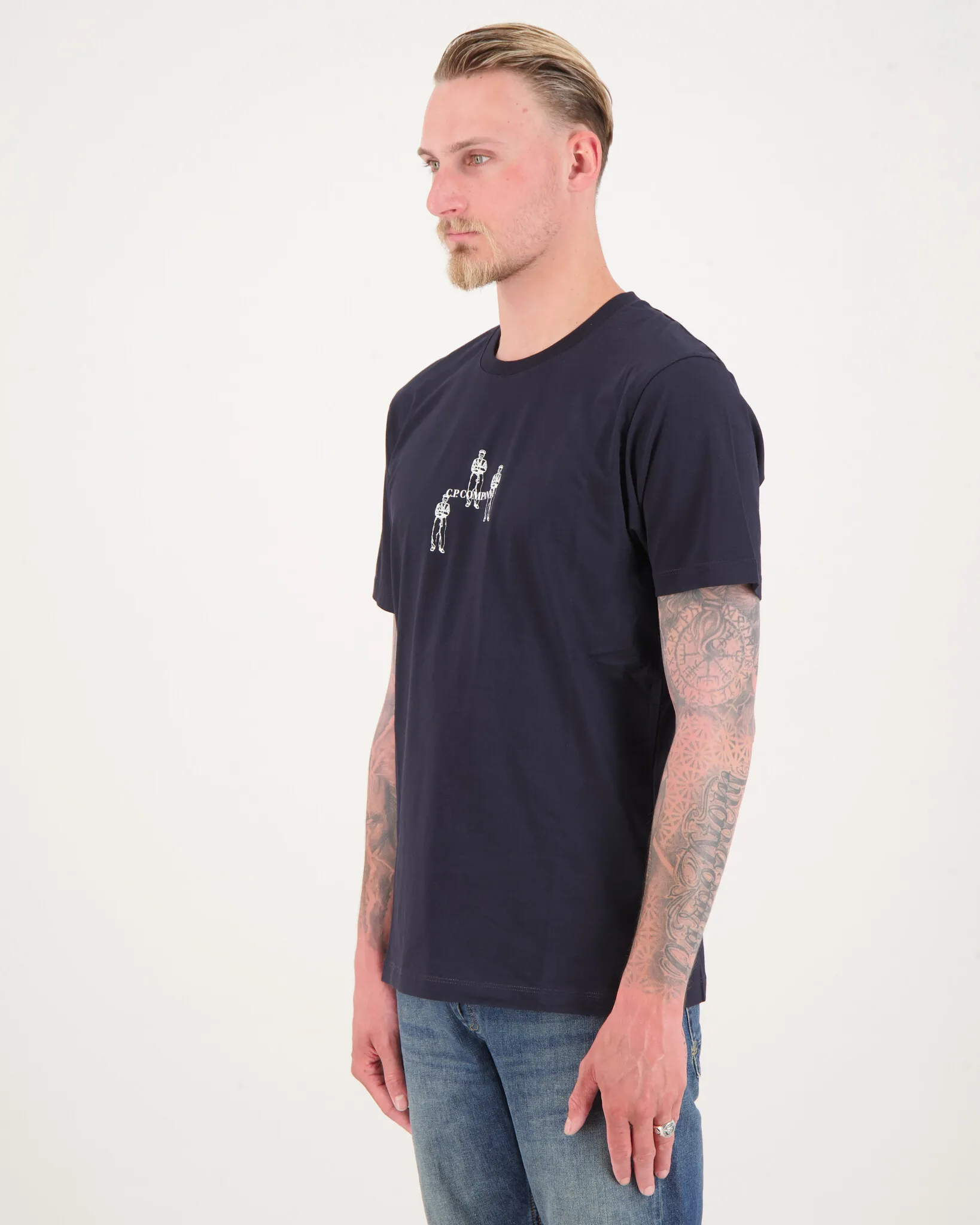 C.P. COMPANY 30/1 JERSEY SHORT SLEEVE TSHIRT MARINE