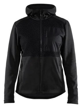 DAMES HOODIE MET HELE RITS 3542/2526/9900 - ZWART - L