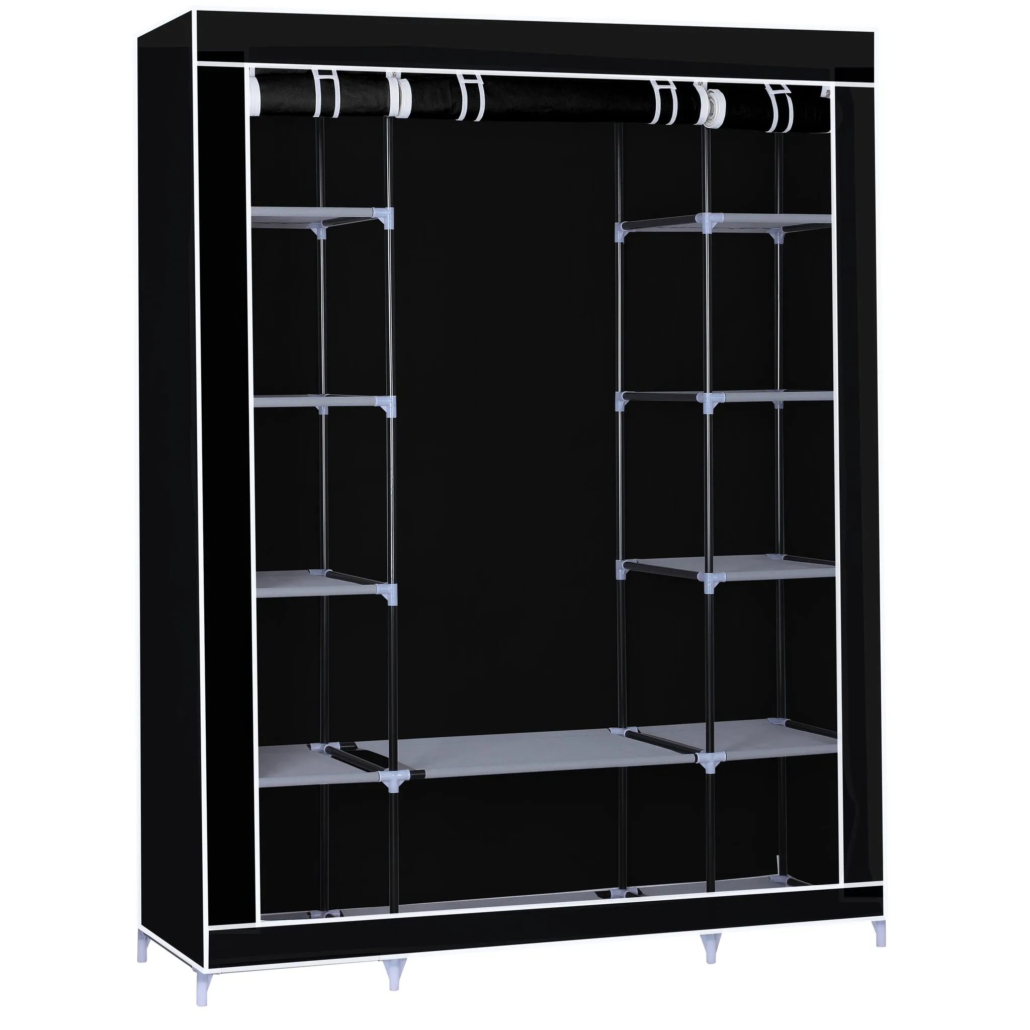 HERZBERG HG8009: OPBERGGARDEROBE  GROOT ZWART