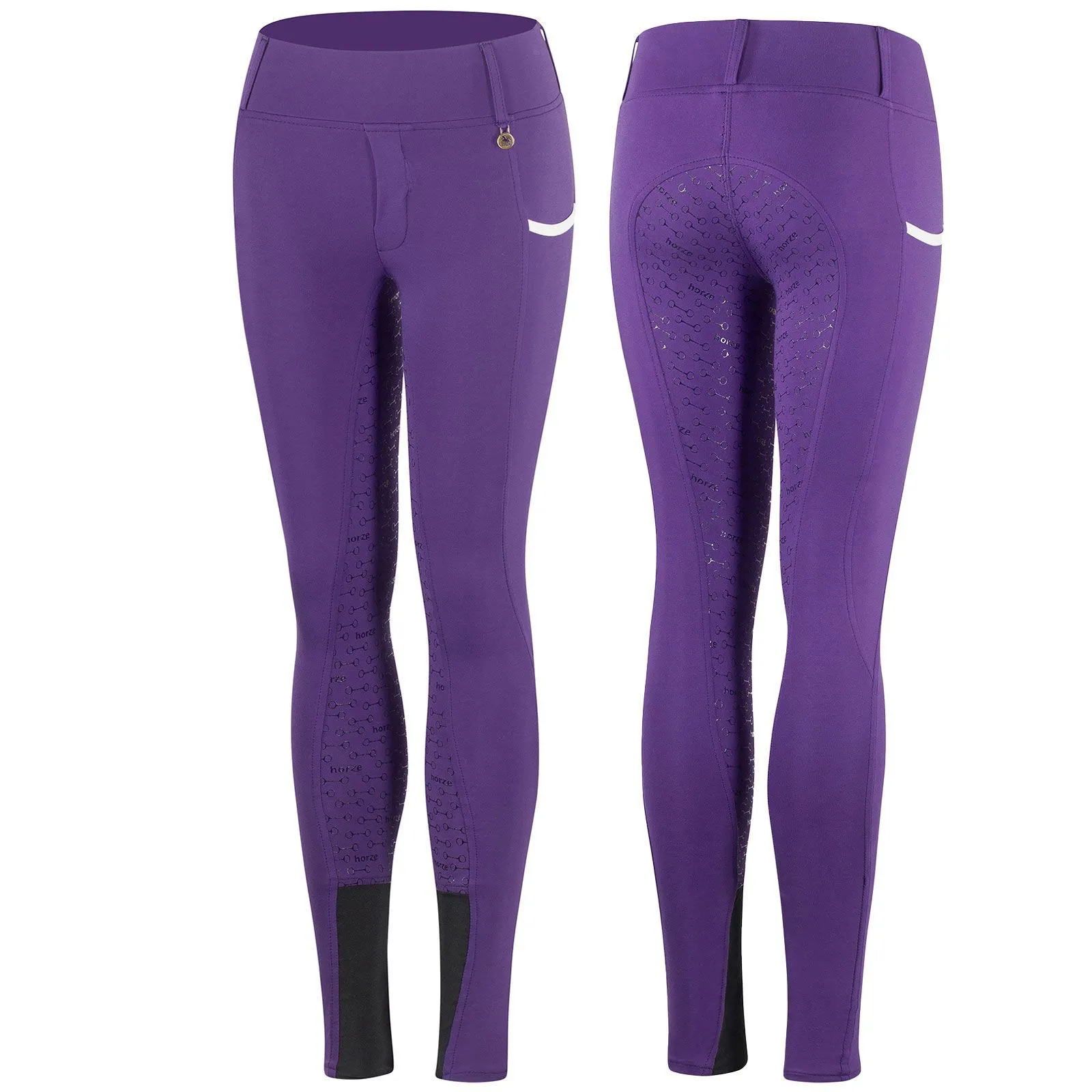 Horze Lucinda High Waist Siliconen Full Seat Tights, kinderen