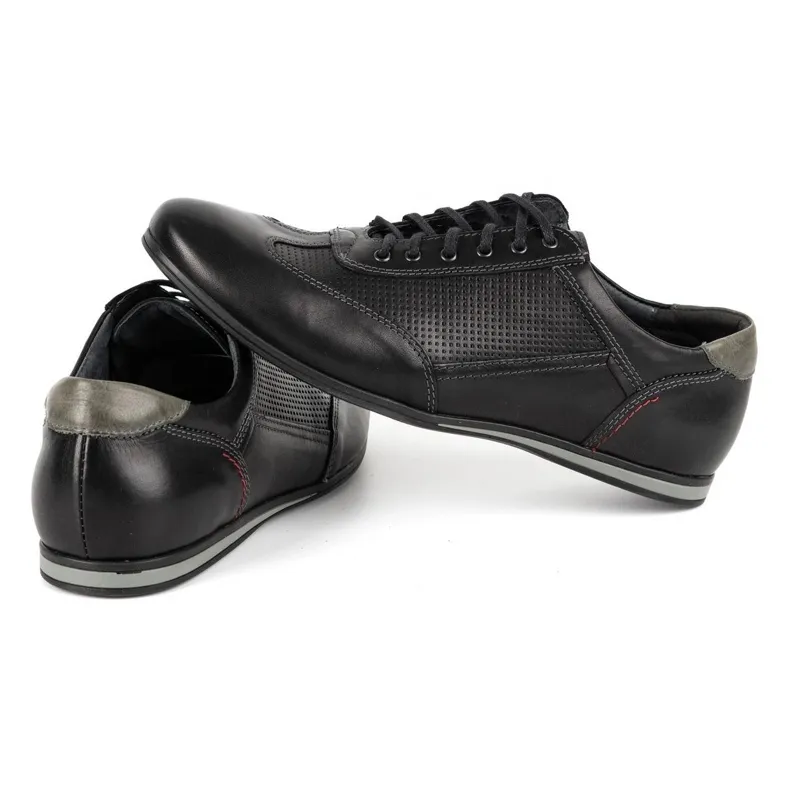 Kampol Leren casual herenschoenen 64/15 zwart