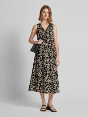 Marc O'Polo Midi-jurk met V-hals in zwart