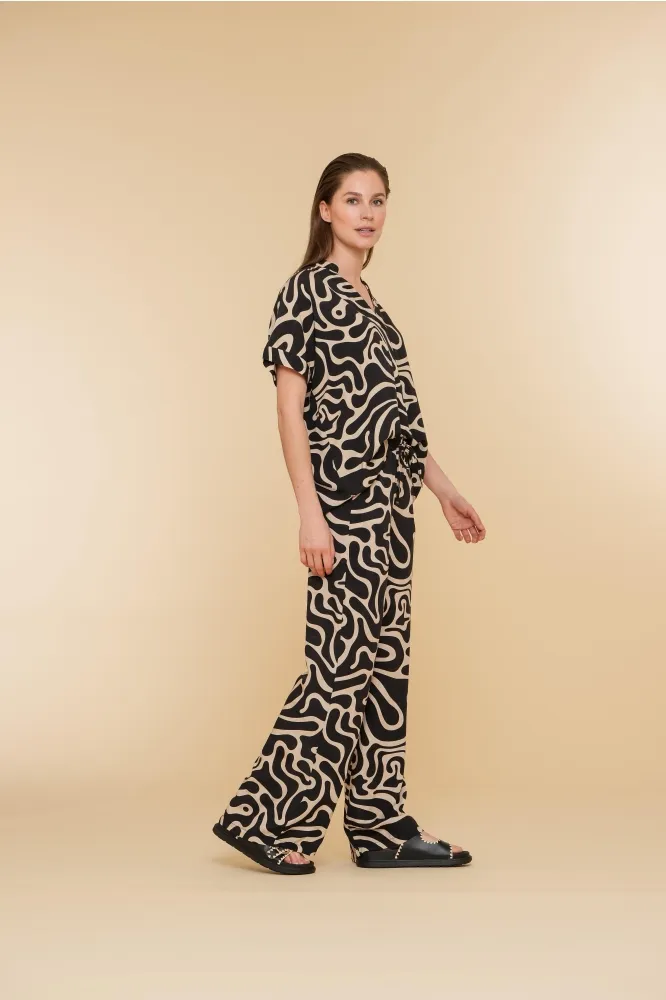 PANTS AOP BICOLAR 41383 70 Black/Sand