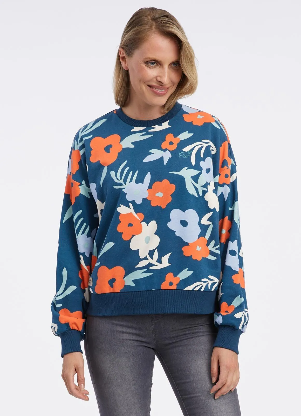 RAGWEAR SWEATSHIRT WUSS MET GEBLOEMDE ALLOVER PRINT