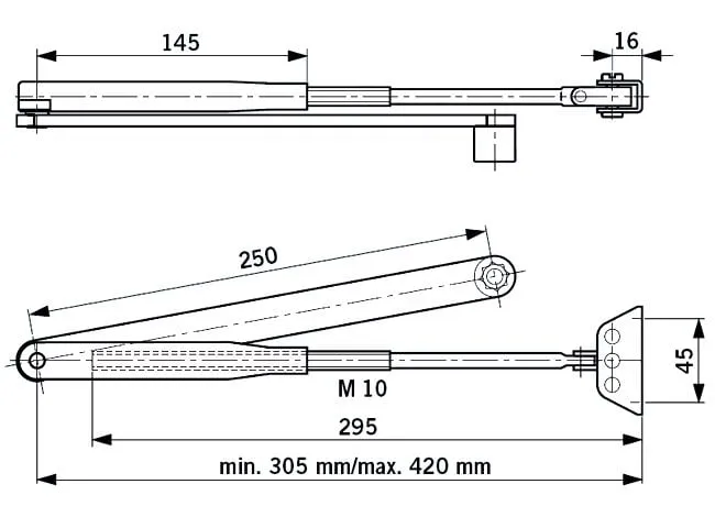SCHAARARM  DORMAKABA TS73 EMF VERLENGDE SPANSLOT