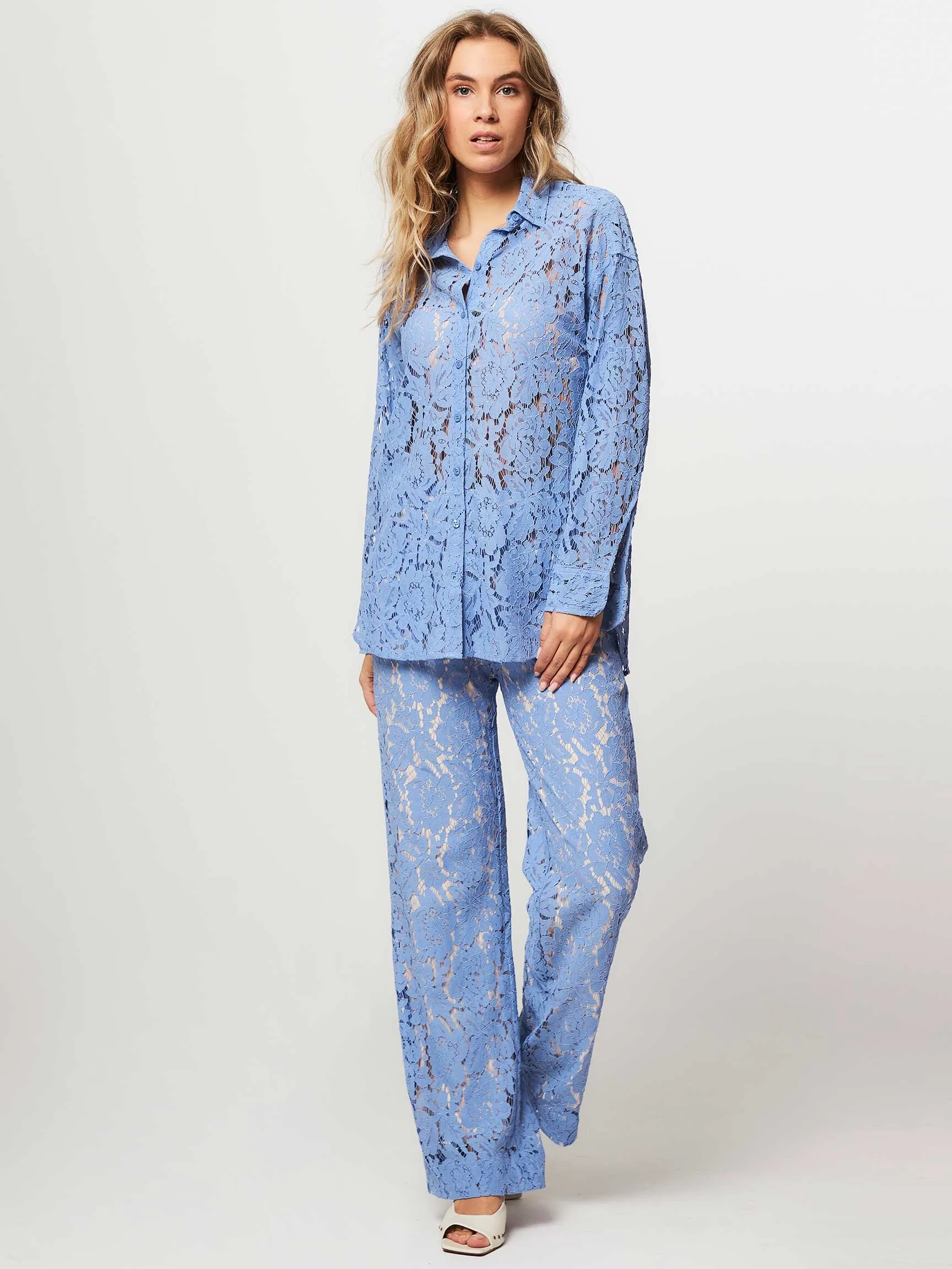 Second Female Hally, katoenmix kanten blouse