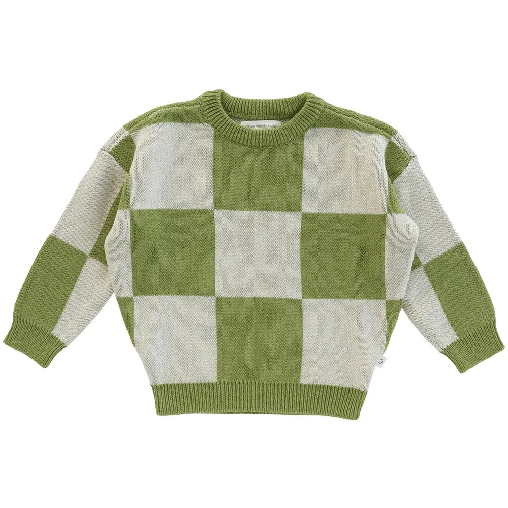   Your Wishes Montana Check Oversized Sweater Multi
